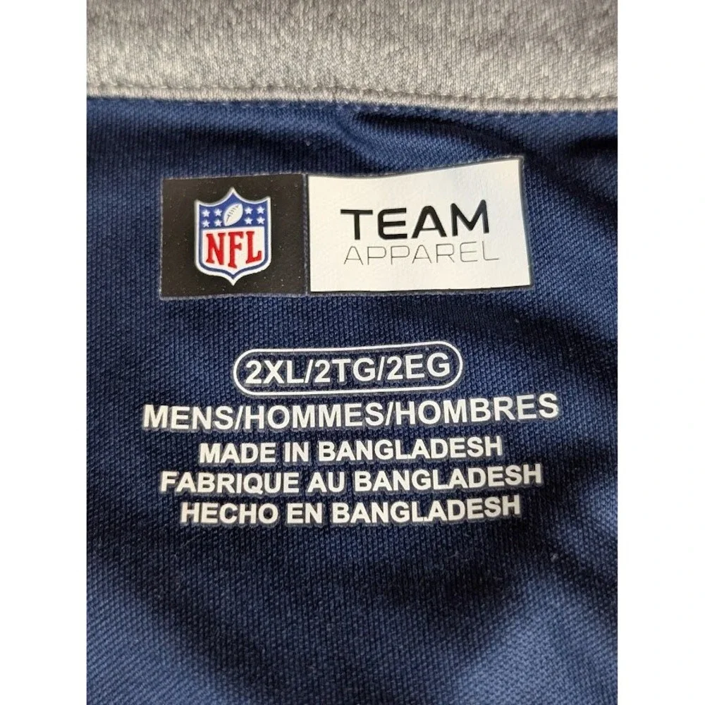 NFL Team Apparel Seattle Seahawks Quarter Zip Pullover Men's 2XL Navy Gray SEA